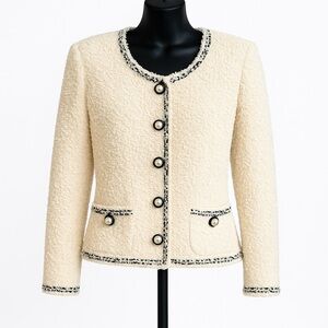 St. John Couture by Marie Gray Boucle Pearl Button Jacket - Size 4